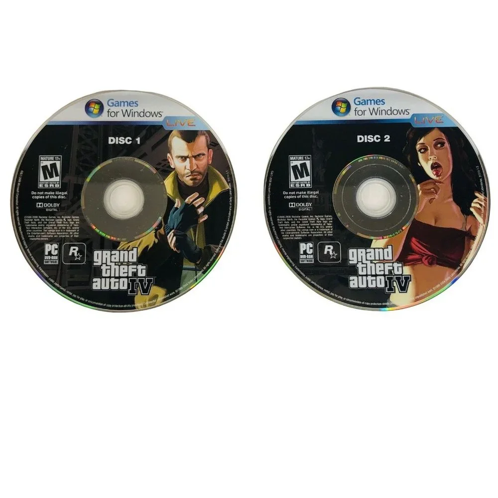 Grand Theft Auto IV PC DVD Complete Windows Vista SP1 XP SP3 Manual 2 Discs GTA4